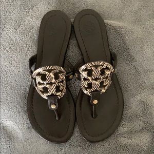 Tory Burch brown/cream Miller Sandal